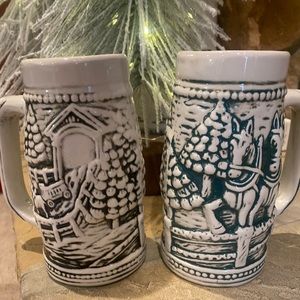 Pair of Vintage mug steins made in Brazil
